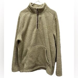 Telluride clothing mens large pullover jacket tan gorpcore teddy bear 1/4 zip